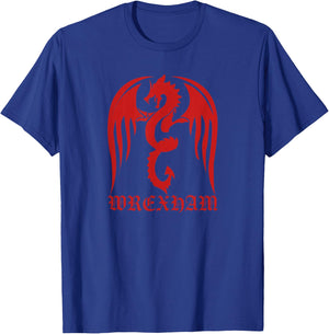 Wrexham Town Designs Wrexham Wales - Welsh , Black T-Shirt - T-Shirt | Royal