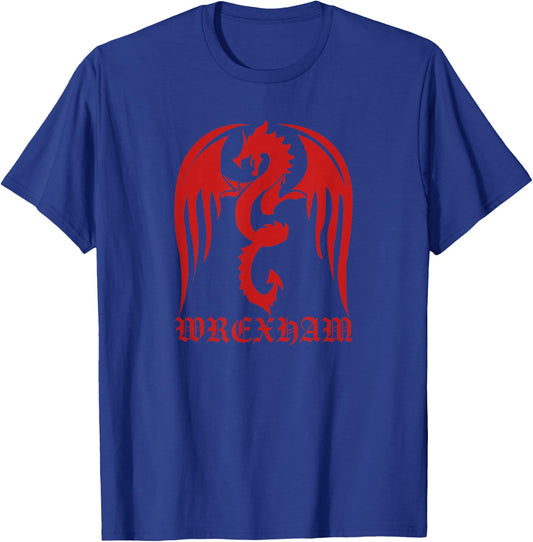 Wrexham Town Designs Wrexham Wales - Welsh , Black T-Shirt - T-Shirt | Royal