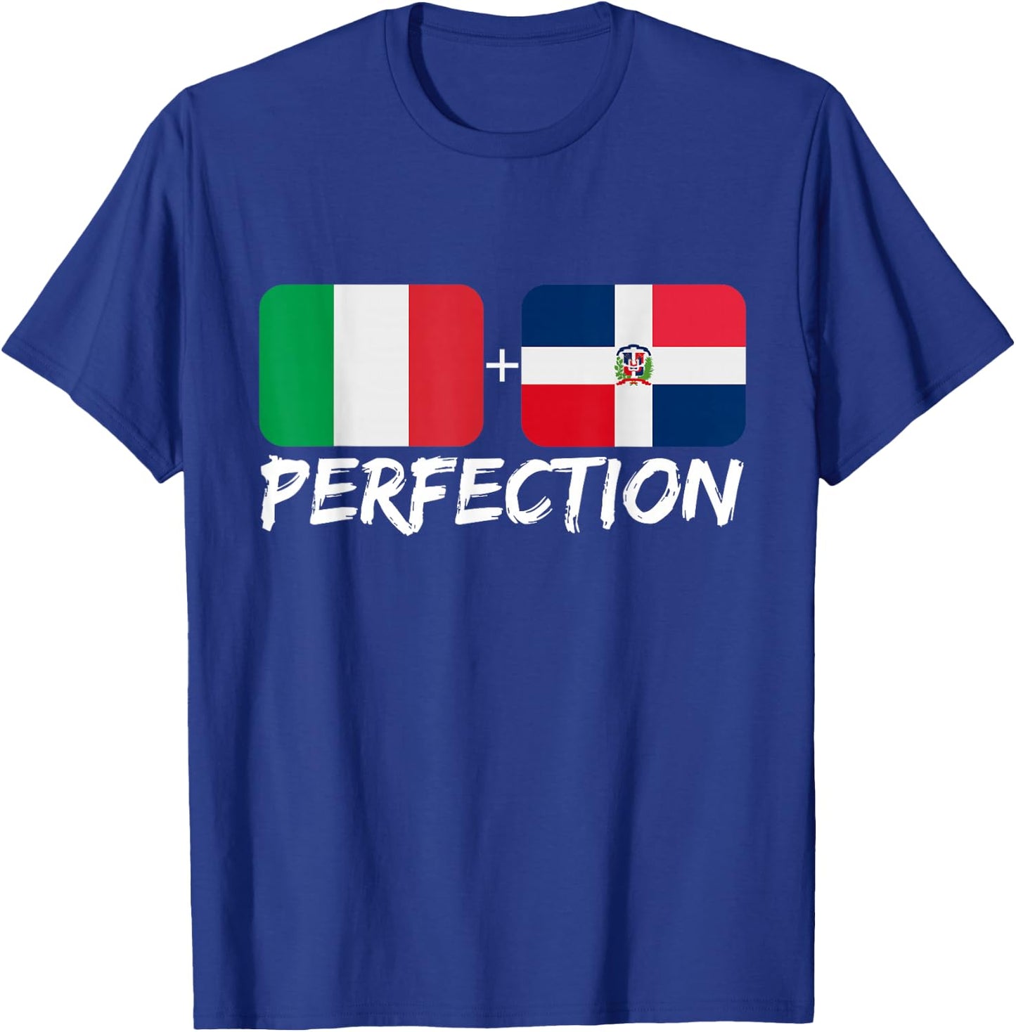 Italian Plus Dominican Perfection Heritage Flag T-Shirt - T-Shirt | Royal