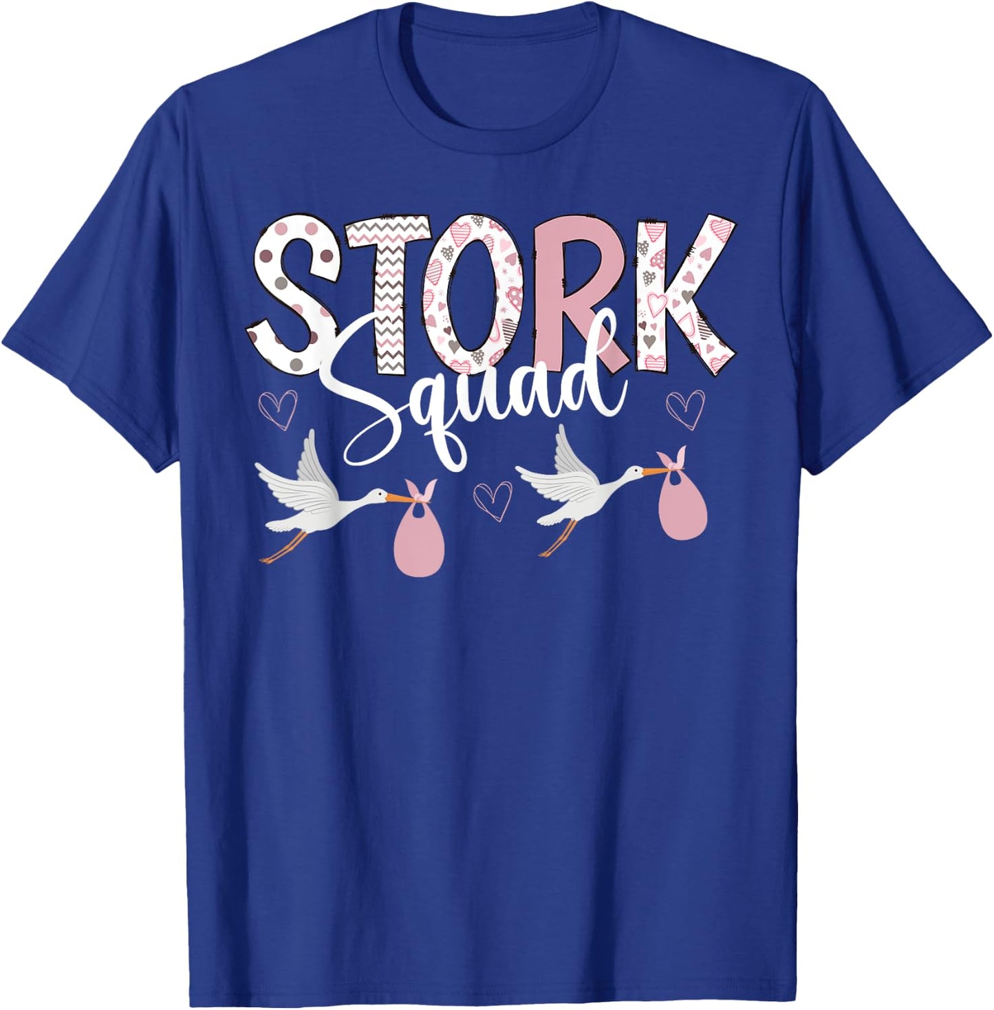 Valentines Stork Squad L&D Mother Baby Unit NICU Nurse Squad T-Shirt - T-Shirt | Royal