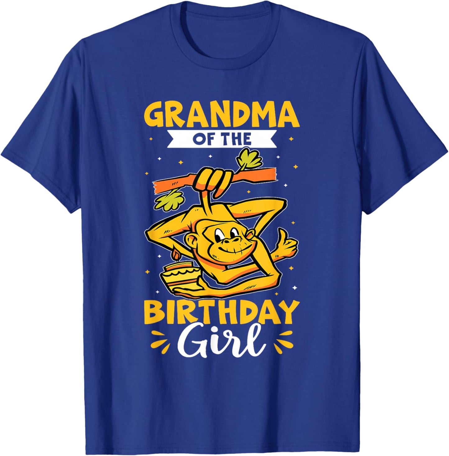 Grandma Of The Birthday Girl Monkey T-Shirt - T-Shirt | Royal