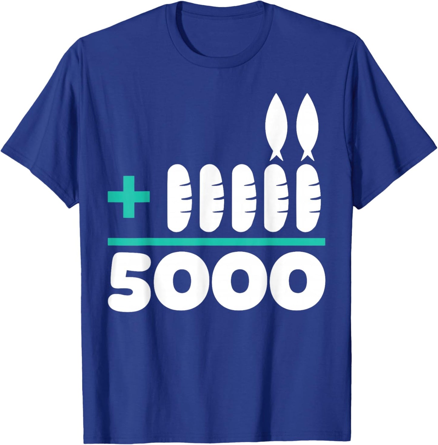 Jesus 2 Fishes 5 Breads 5000 Chosen Against The Current T-Shirt - T-Shirt | Royal