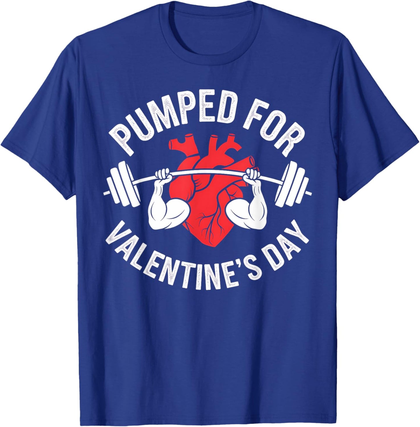 Valentine's Day Heartbeat Weightlifting Gym Lover Workout T-Shirt - T-Shirt | Royal