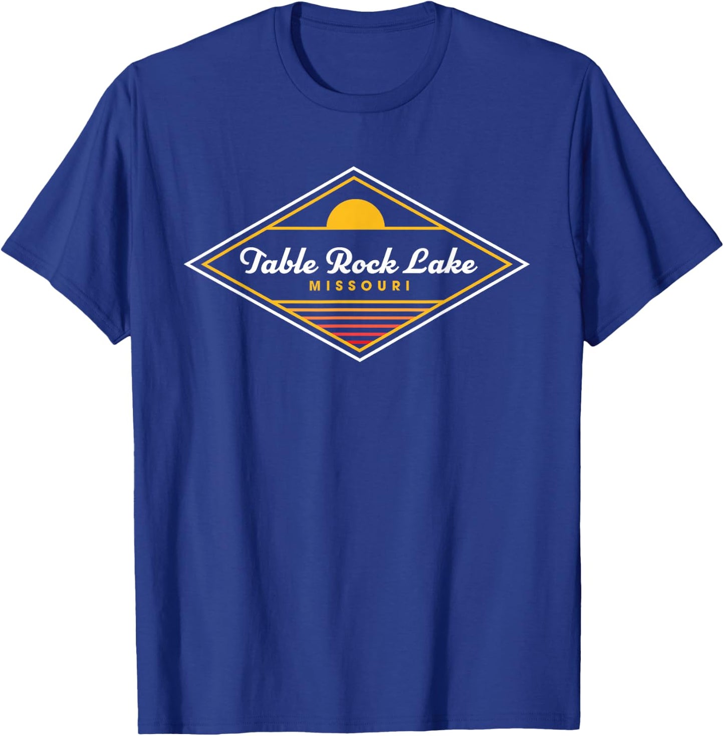 Table Rock Lake Missouri Retro Sunset Camping T-Shirt - T-Shirt | Royal