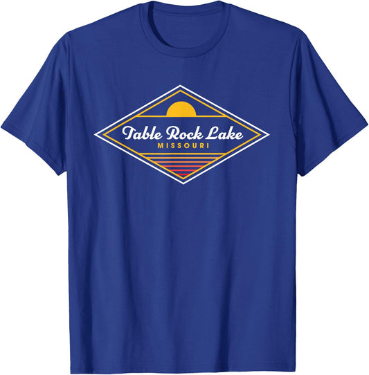 Table Rock Lake Missouri Retro Sunset Camping T-Shirt - T-Shirt | Royal