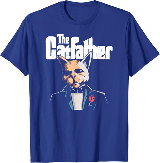 The Cat Father Catfather Design T-Shirt - T-Shirt | Royal