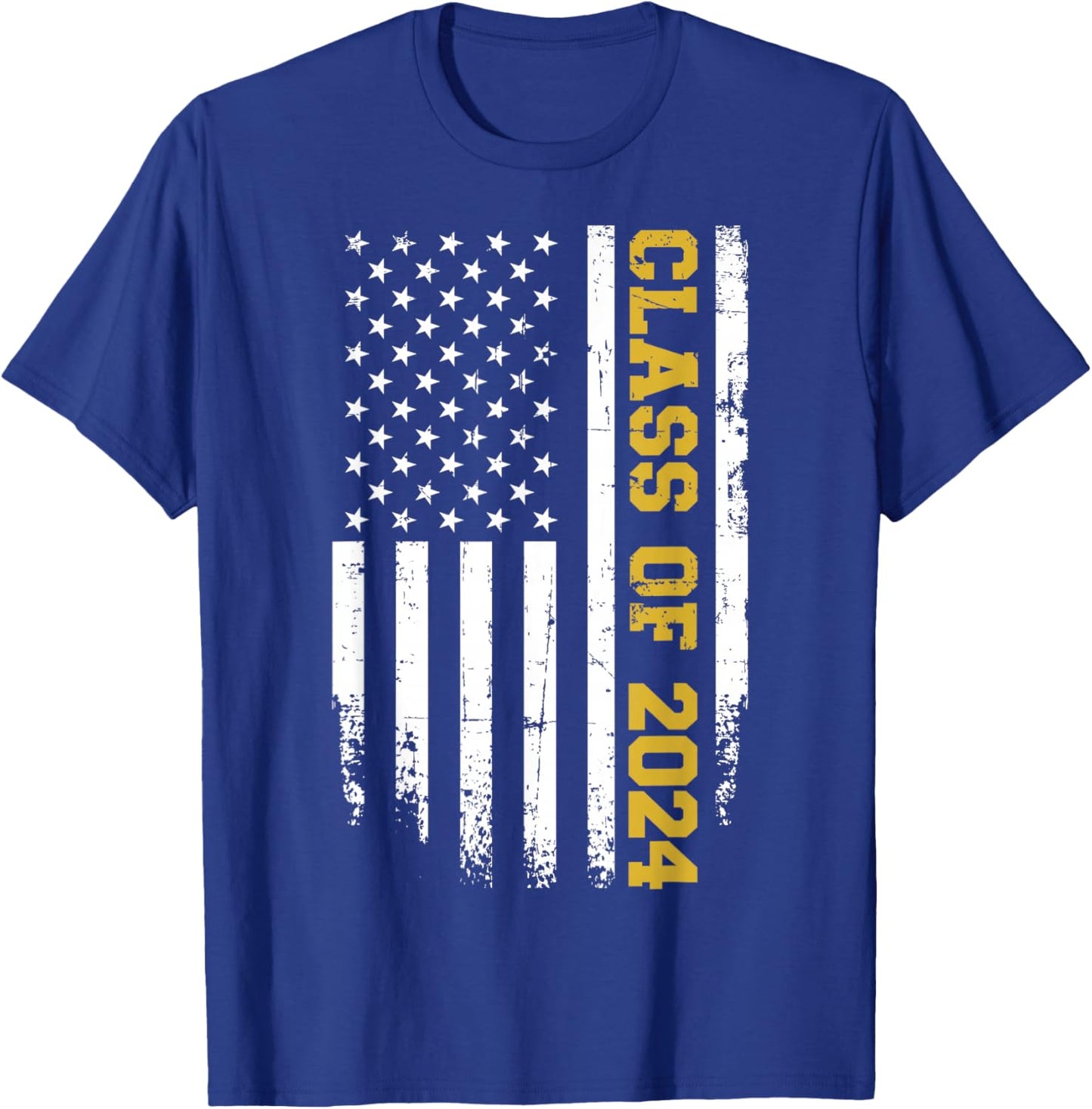 Class of 2024 graduation us vintage flag T-Shirt - T-Shirt | Royal