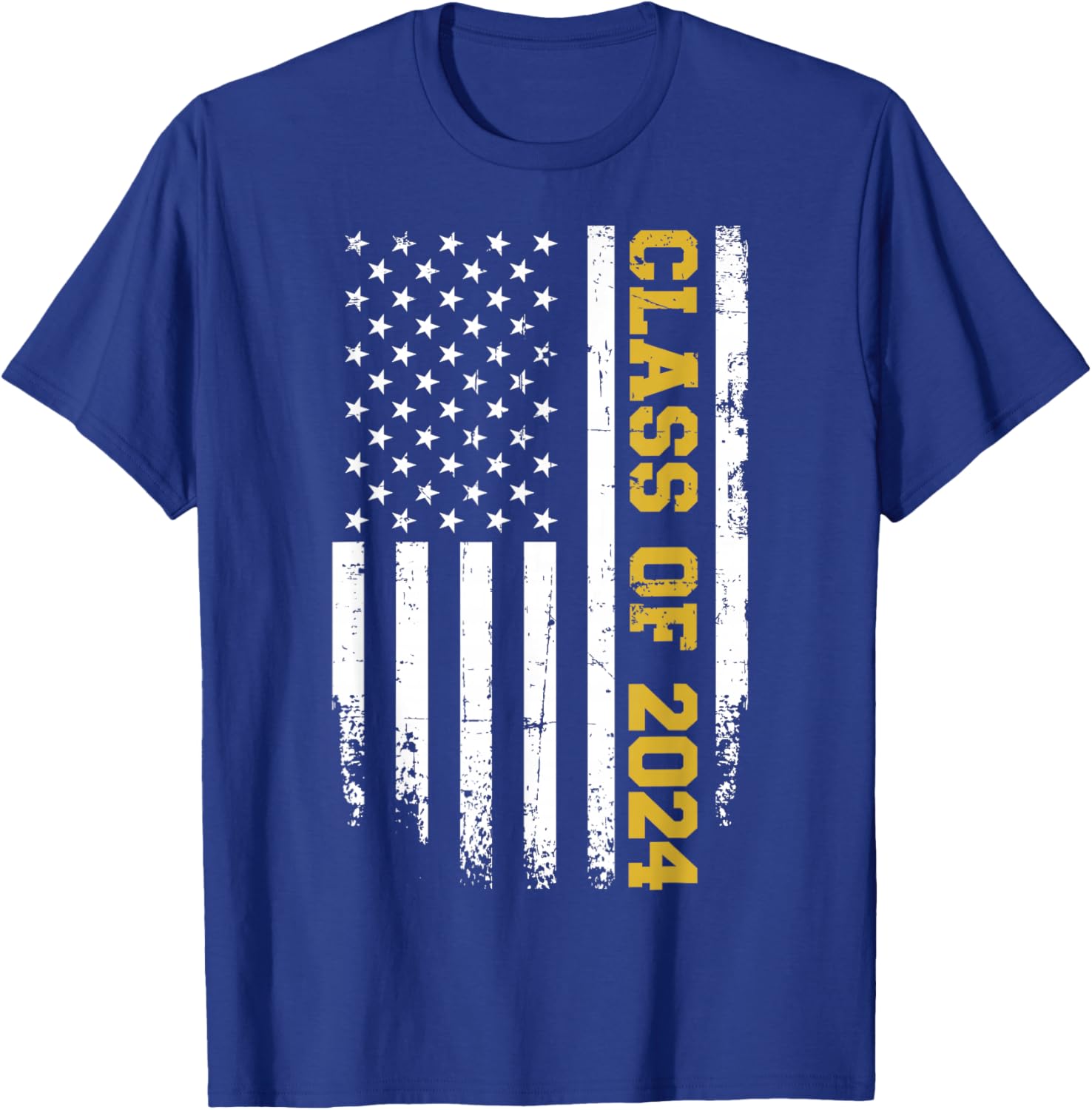 Class of 2024 graduation us vintage flag T-Shirt - T-Shirt | Royal