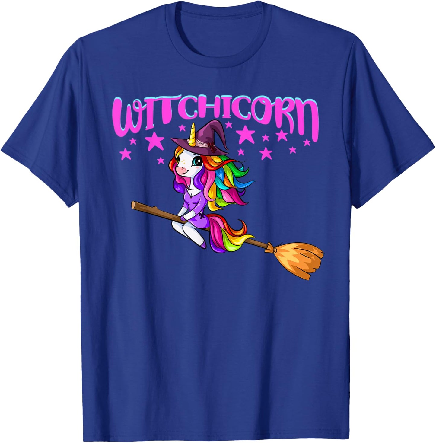 Unicorn Witch On A Broomstick Funny Women Halloween Costume T-Shirt - T-Shirt | Royal