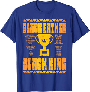Fathers Day Black Father King Trophy African Dad Papa Daddy T-Shirt - T-Shirt | Royal