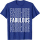 Fabulous Apparel Classic Novelty Black Small Letter Print T-Shirt - T-Shirt | Royal