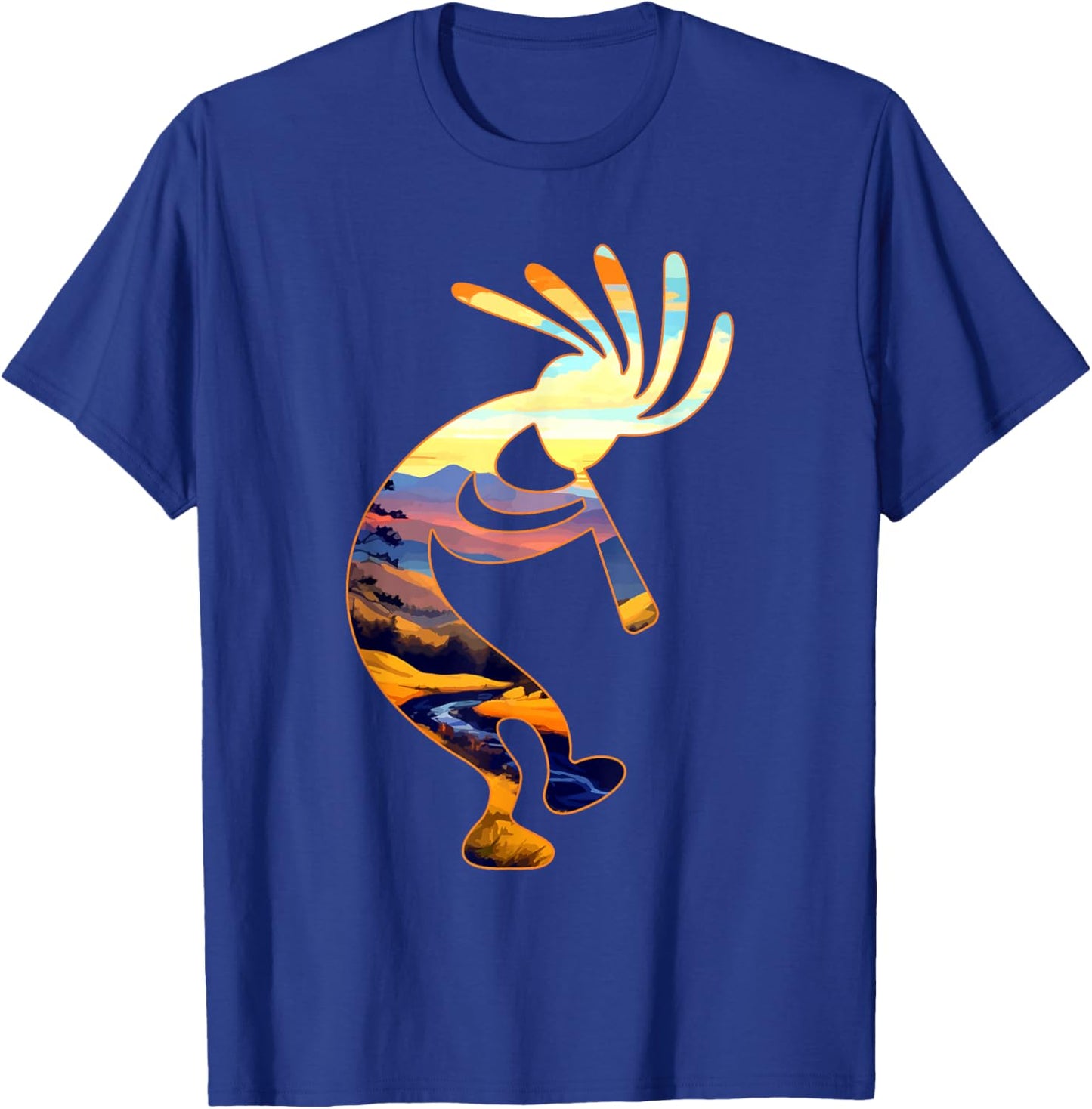 Dancing Kokopelli Southwestern USA Symbol T-Shirt - T-Shirt | Royal