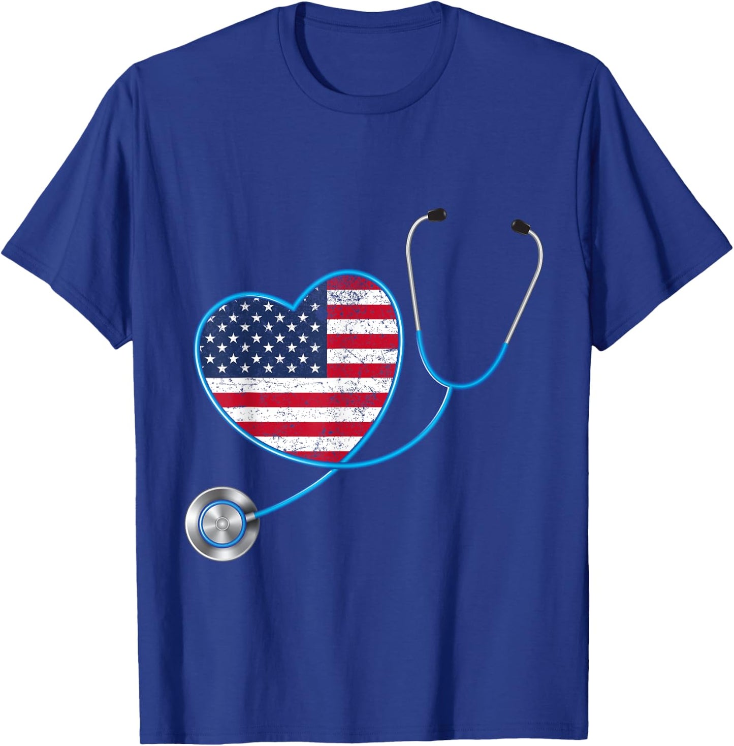 USA Flag Heart 4th Of July Gifts Nurse Kids Men T-Shirt - T-Shirt | Royal