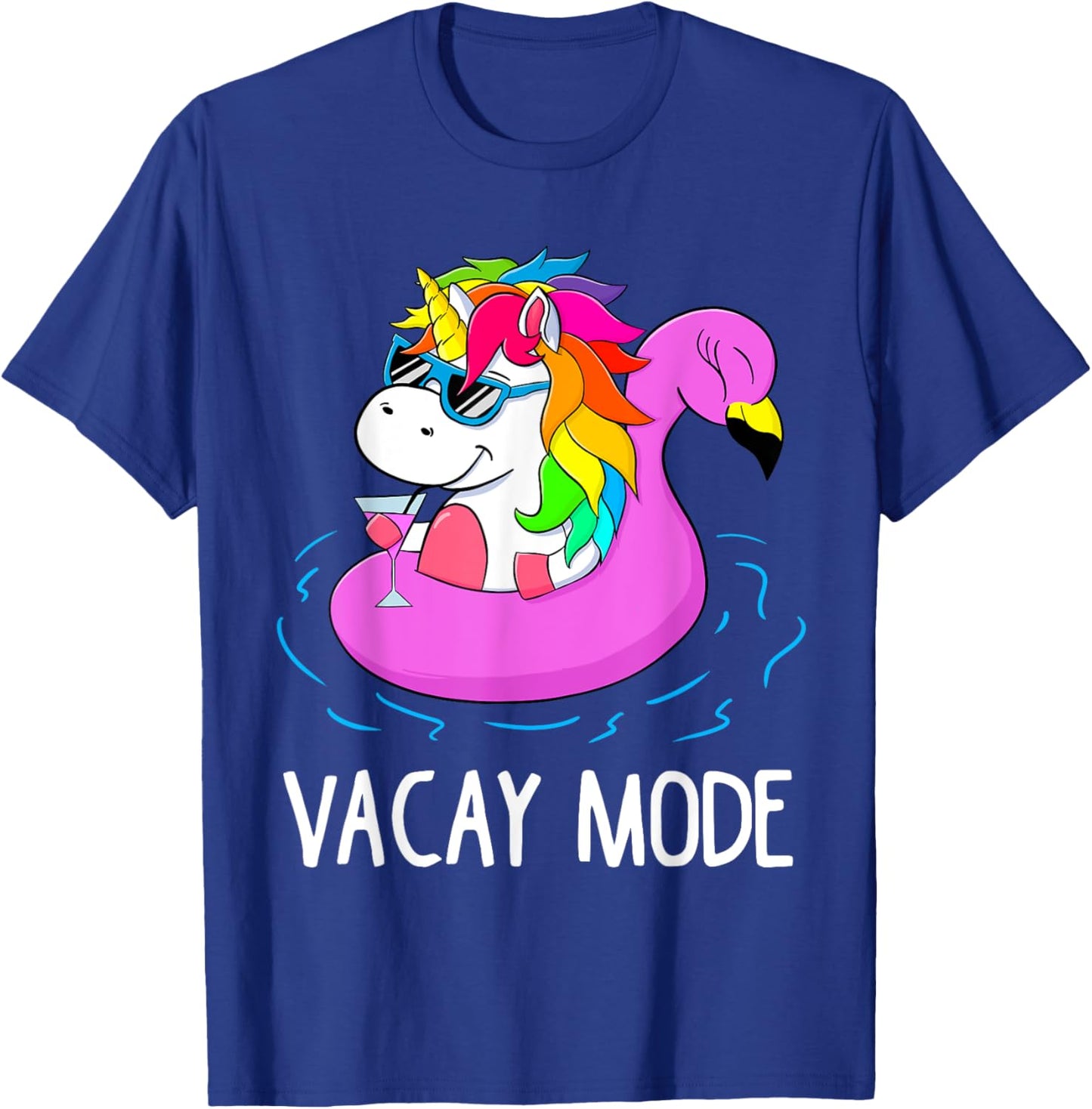 Vacay Mode Cute Unicorn Funny Family Vacation Gift Kids Girl T-Shirt - T-Shirt | Royal