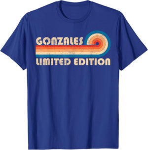GONZALES Surname Retro Vintage 80s 90s Birthday Reunion T-Shirt - T-Shirt | Royal