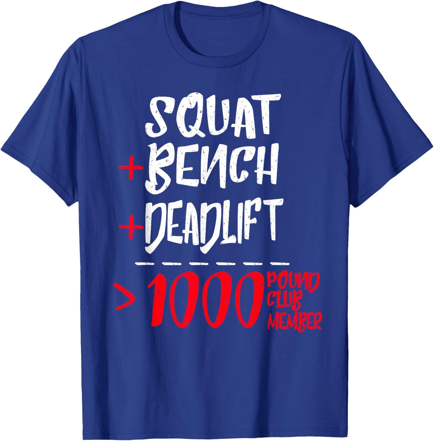 Gym Training FH 1000 Pound Club Member - Men's Black Classic Fit Modern Lightweight Cotton 50% Polyester 50% Short Sleeve T-Shirt - T-Shirt | Royal