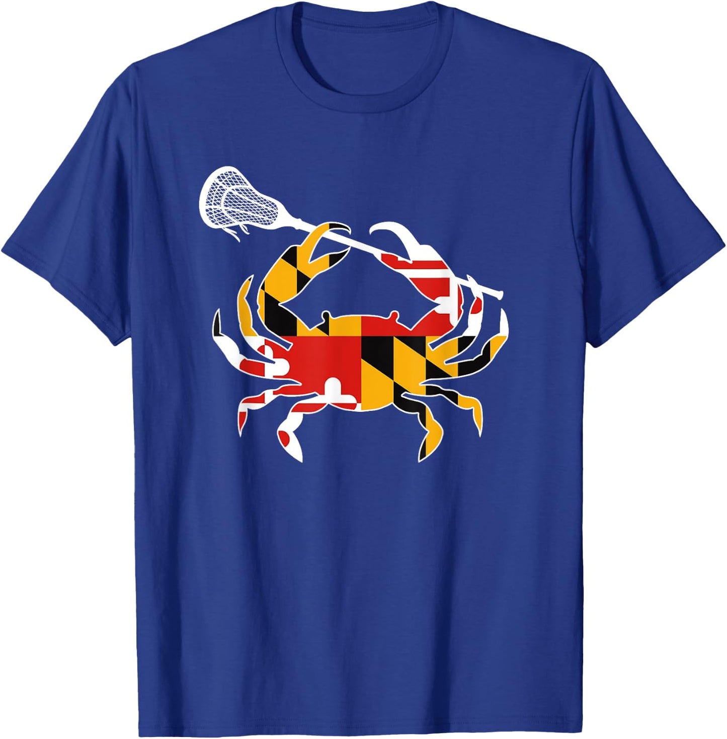 Maryland State Flag Crab Lacrosse Complete Stick Boys & Girl T-Shirt - T-Shirt | Royal