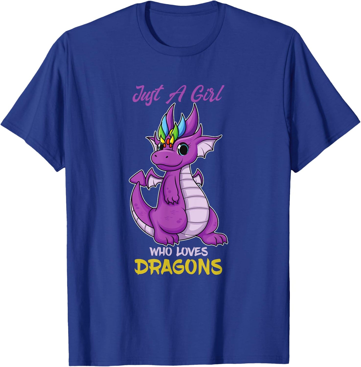 Just A Girl Loves Dragons Girls Dragon Kids Pyjamas T-Shirt - T-Shirt | Royal