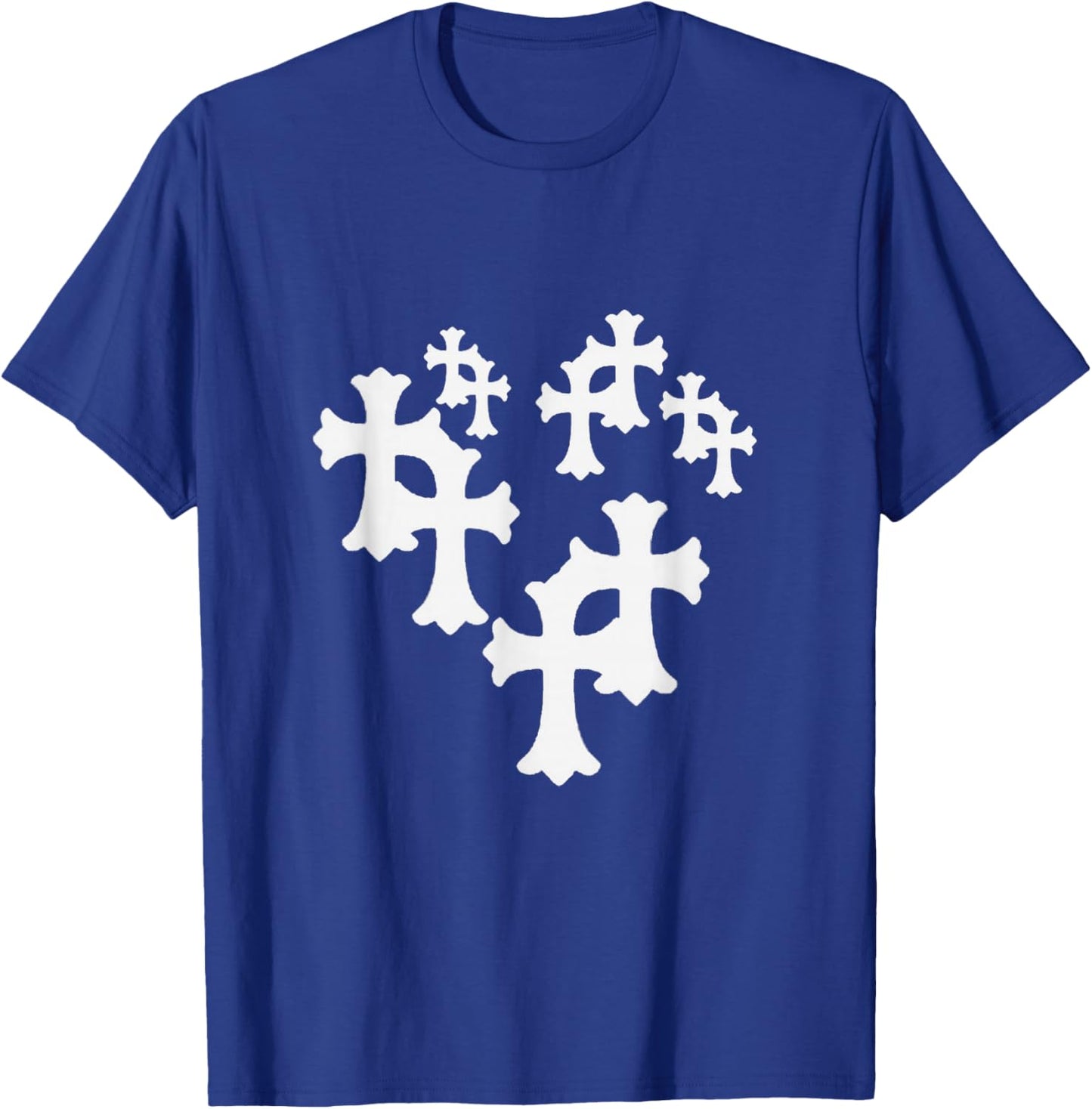 Y2K Cross Heart Design T-Shirt - T-Shirt | Royal