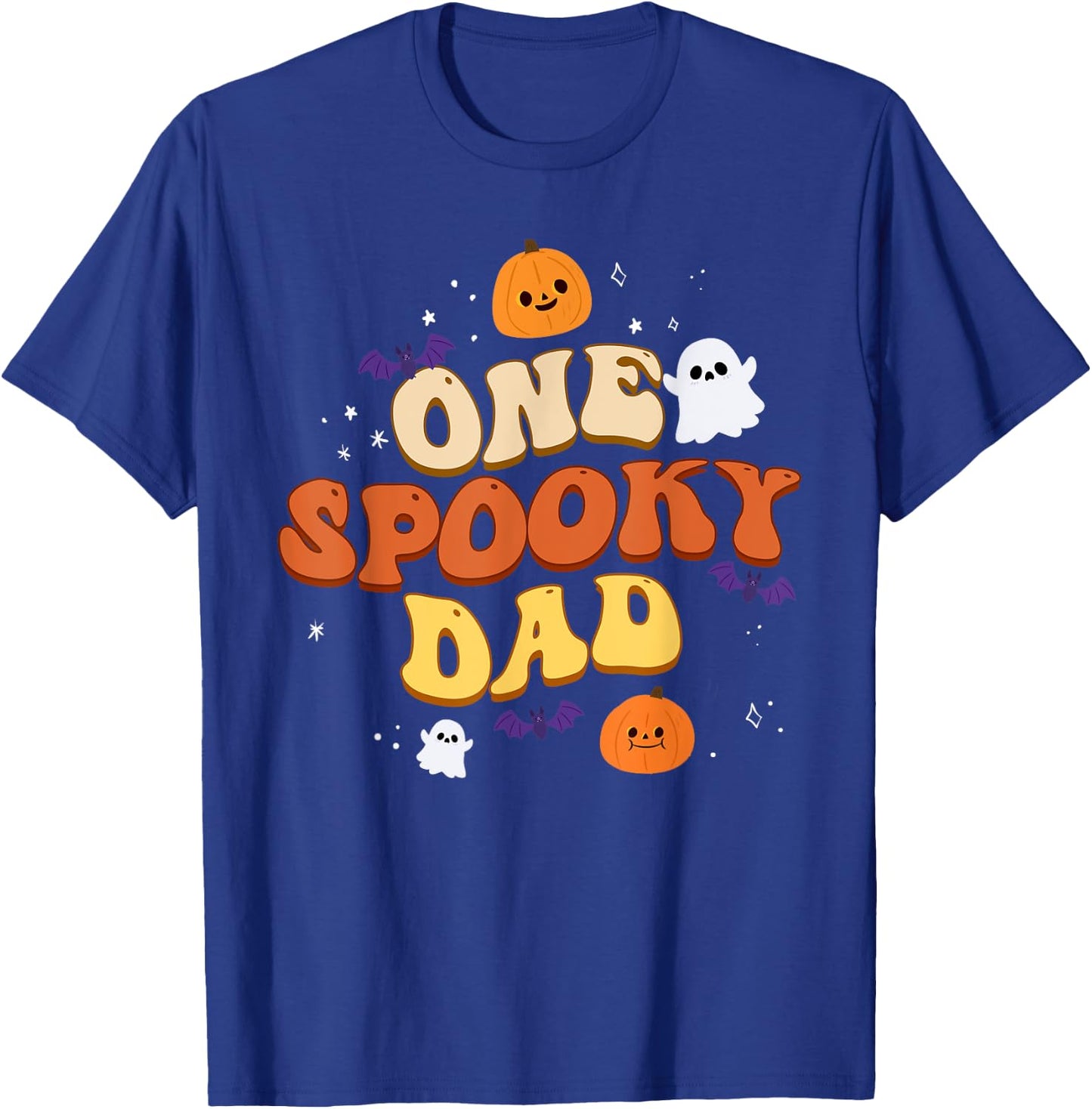 One Spooky Dad Boo Halloween Cute Family Matching Group T-Shirt - T-Shirt | Royal