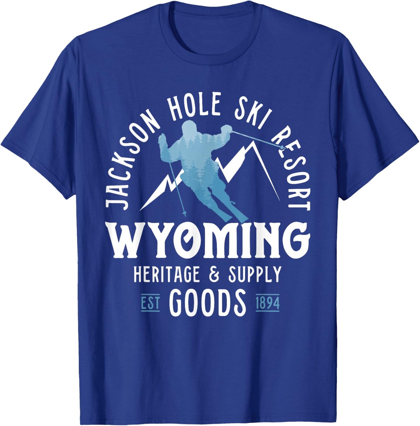 Jackson Hole Ski Resort Winter Snowboard Wyoming Vacation T-Shirt - T-Shirt | Royal