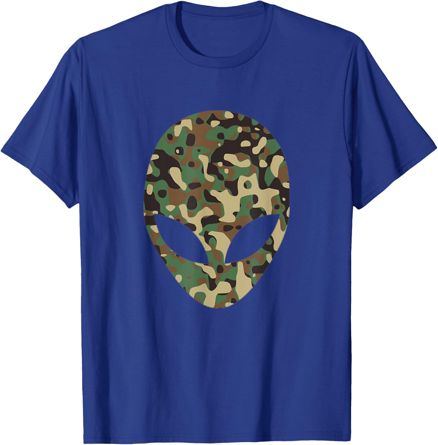 Alien Head Camouflage Alien T-Shirt - T-Shirt | Royal
