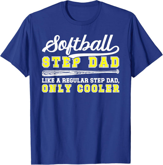 Cool Softball Step-Dad Of A Softball Player Stepfather T-Shirt - T-Shirt | Royal