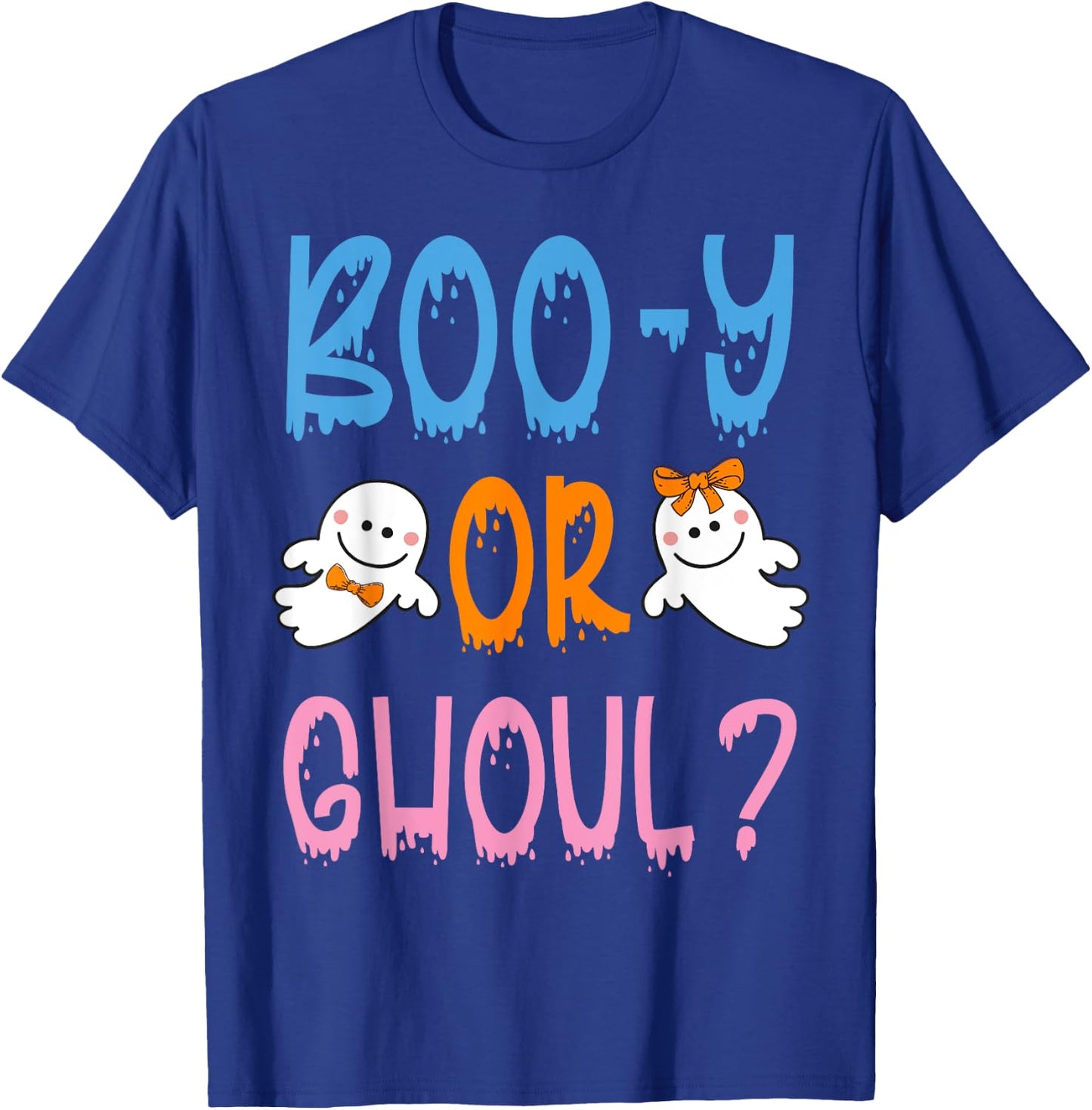 Boo-y or Ghoul? - Halloween Gender Reveal Design T-Shirt - T-Shirt | Royal