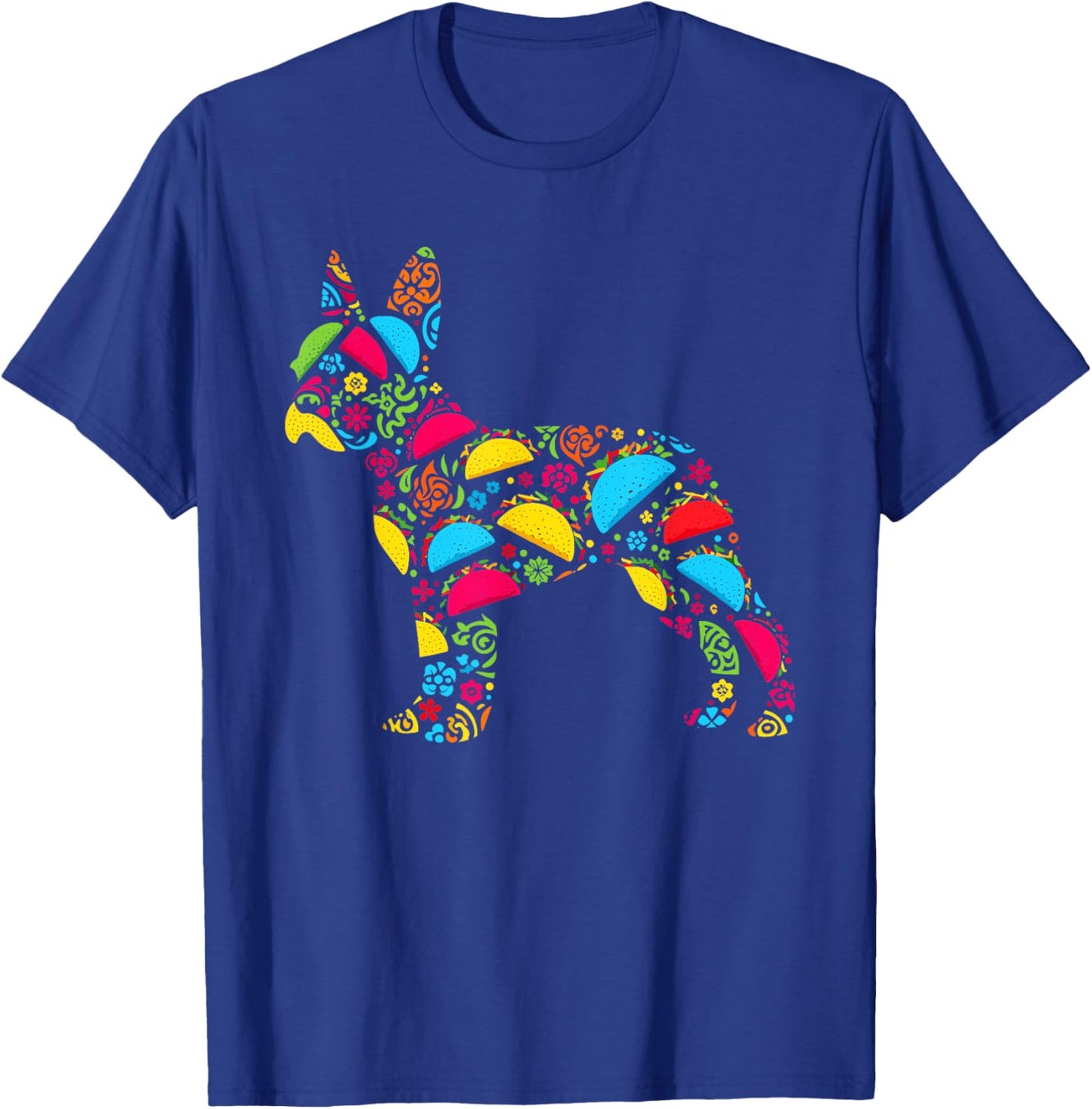 Boston Terrier Tacos Mexican Cinco De Mayo Taco T-Shirt - T-Shirt | Royal