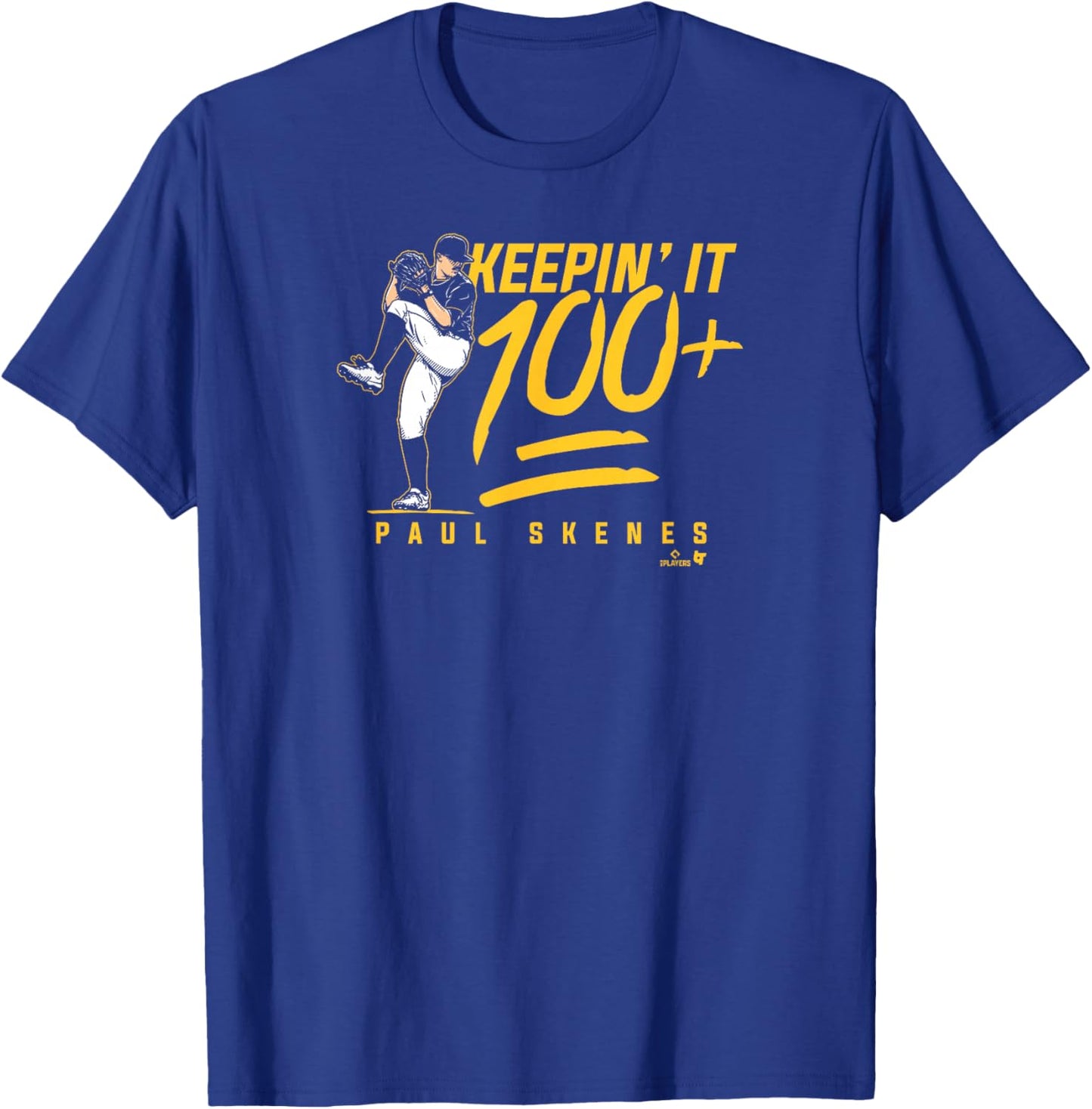 Paul Skenes - Keepin' It 100+ - Pittsburgh Baseball T-Shirt - T-Shirt | Royal