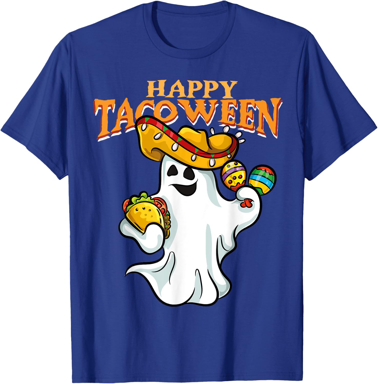 Tacoween Halloween Mexico Mexican Ghost Taco Costume T-Shirt - T-Shirt | Royal