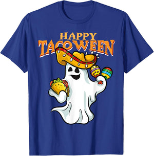 Tacoween Halloween Mexico Mexican Ghost Taco Costume T-Shirt - T-Shirt | Royal