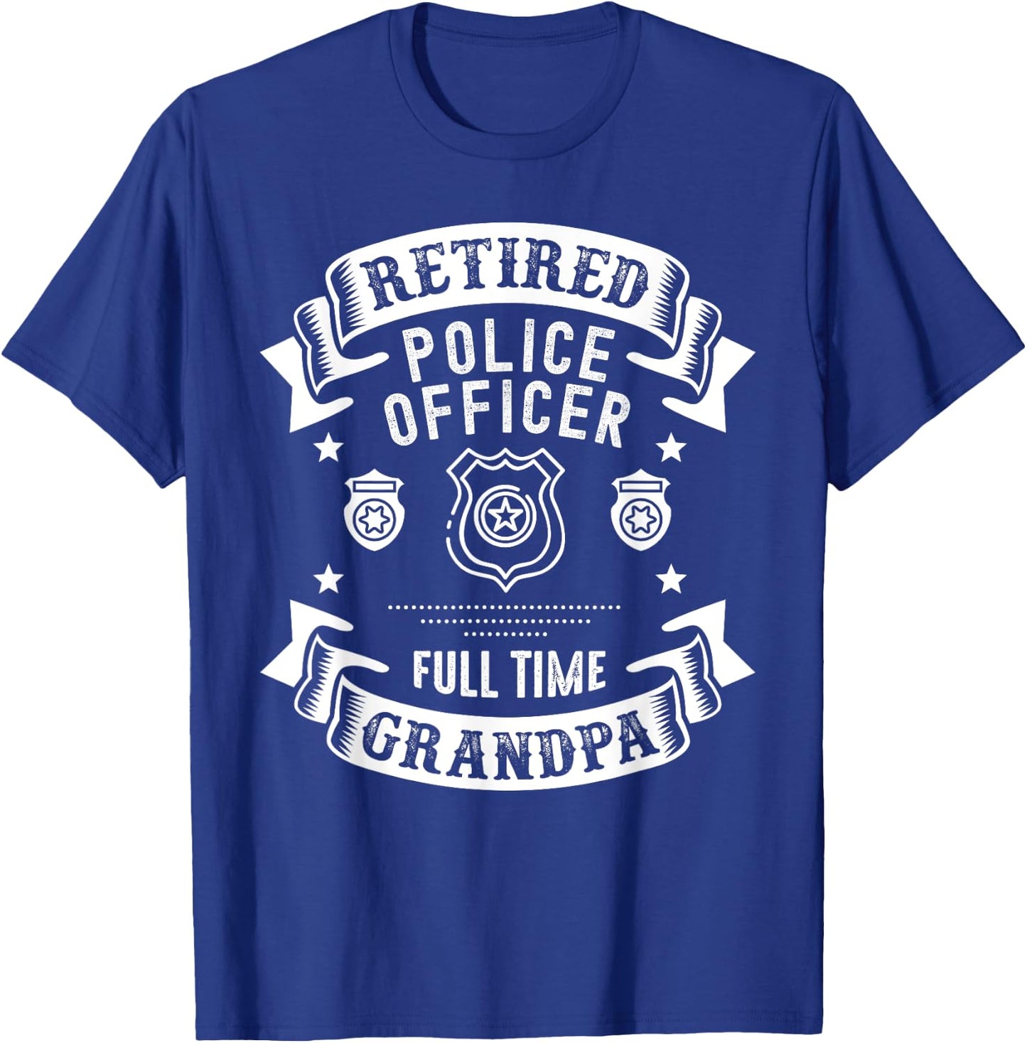 Retired Police Officer 2021 Retirement Gifts For Grandpa T-Shirt - T-Shirt | Royal