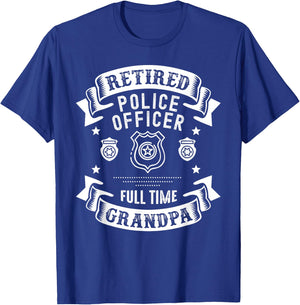Retired Police Officer 2021 Retirement Gifts For Grandpa T-Shirt - T-Shirt | Royal
