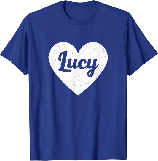 Lucy Blue Modern Classic Heart Christmas Cotton Blend Machine Wash Straight Round Neck Short Sleeve Small T-Shirt - T-Shirt | Royal
