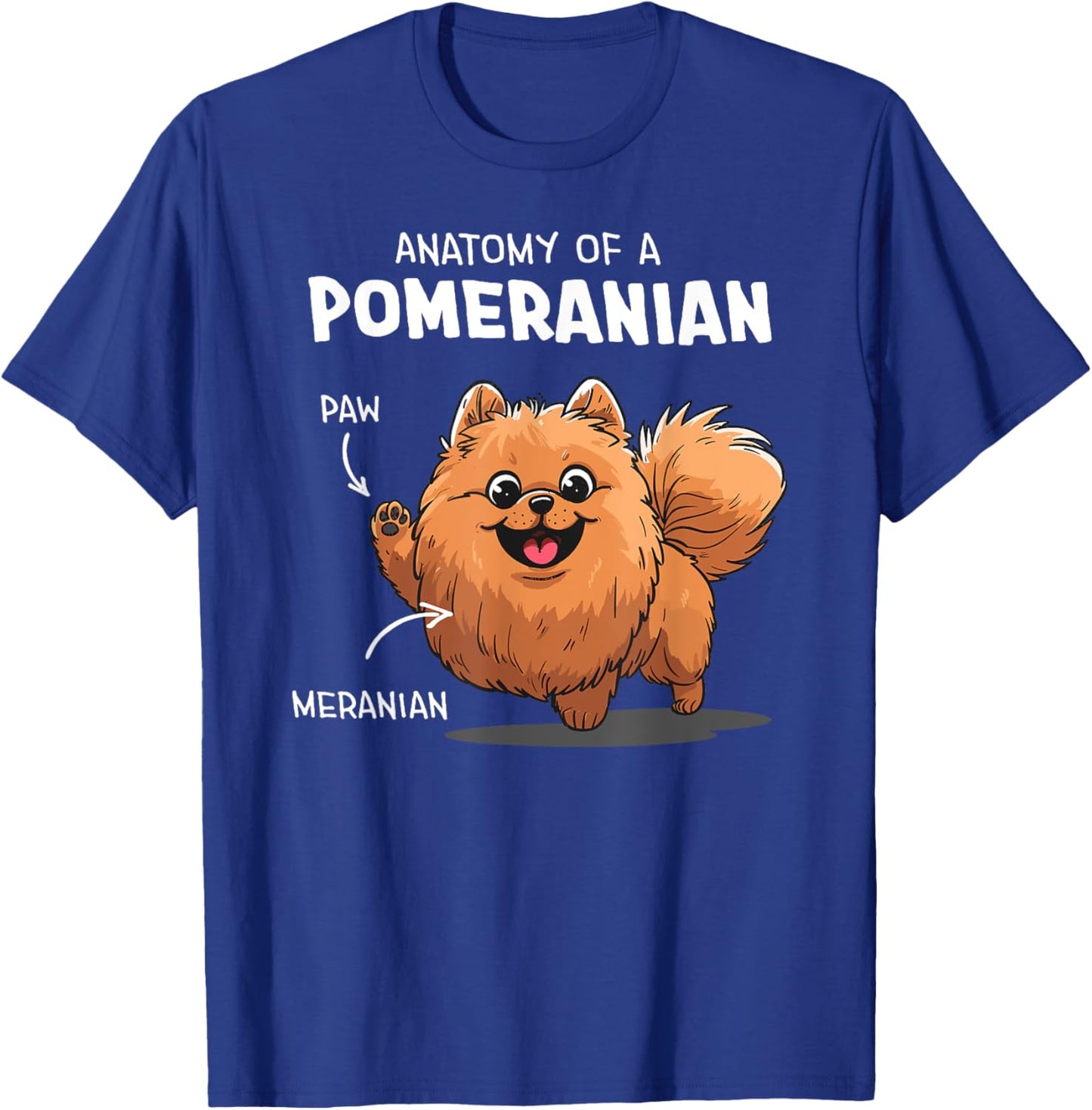 Funny Anatomy Of A Pomeranian Dog T-Shirt - T-Shirt | Royal