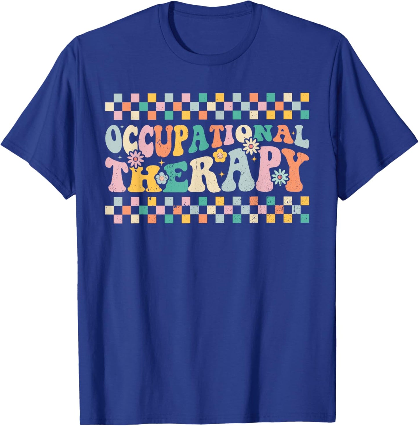Occupational Therapy -OT Therapist OT Month Groovy Retro T-Shirt - T-Shirt | Royal