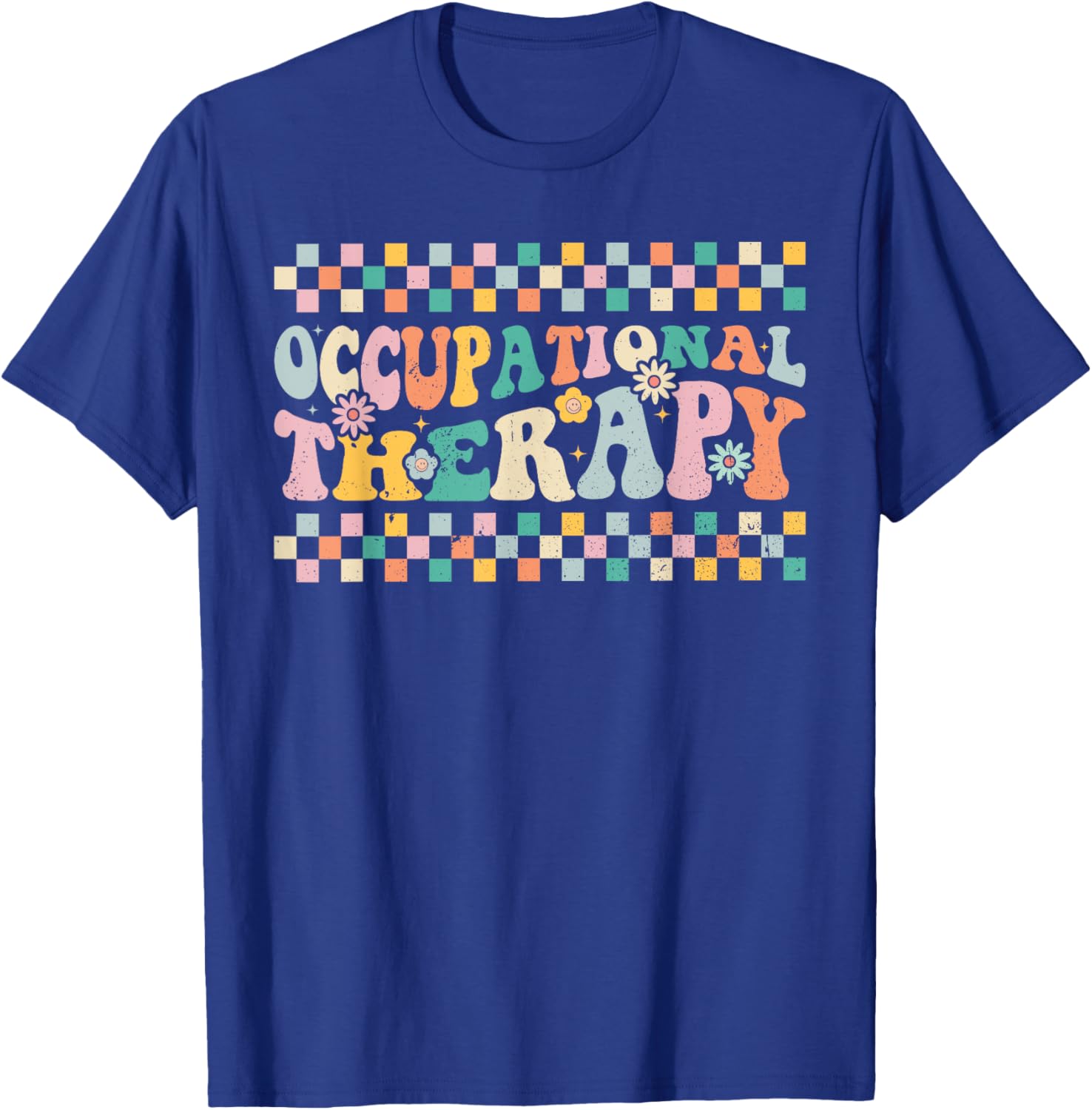 Occupational Therapy -OT Therapist OT Month Groovy Retro T-Shirt - T-Shirt | Royal