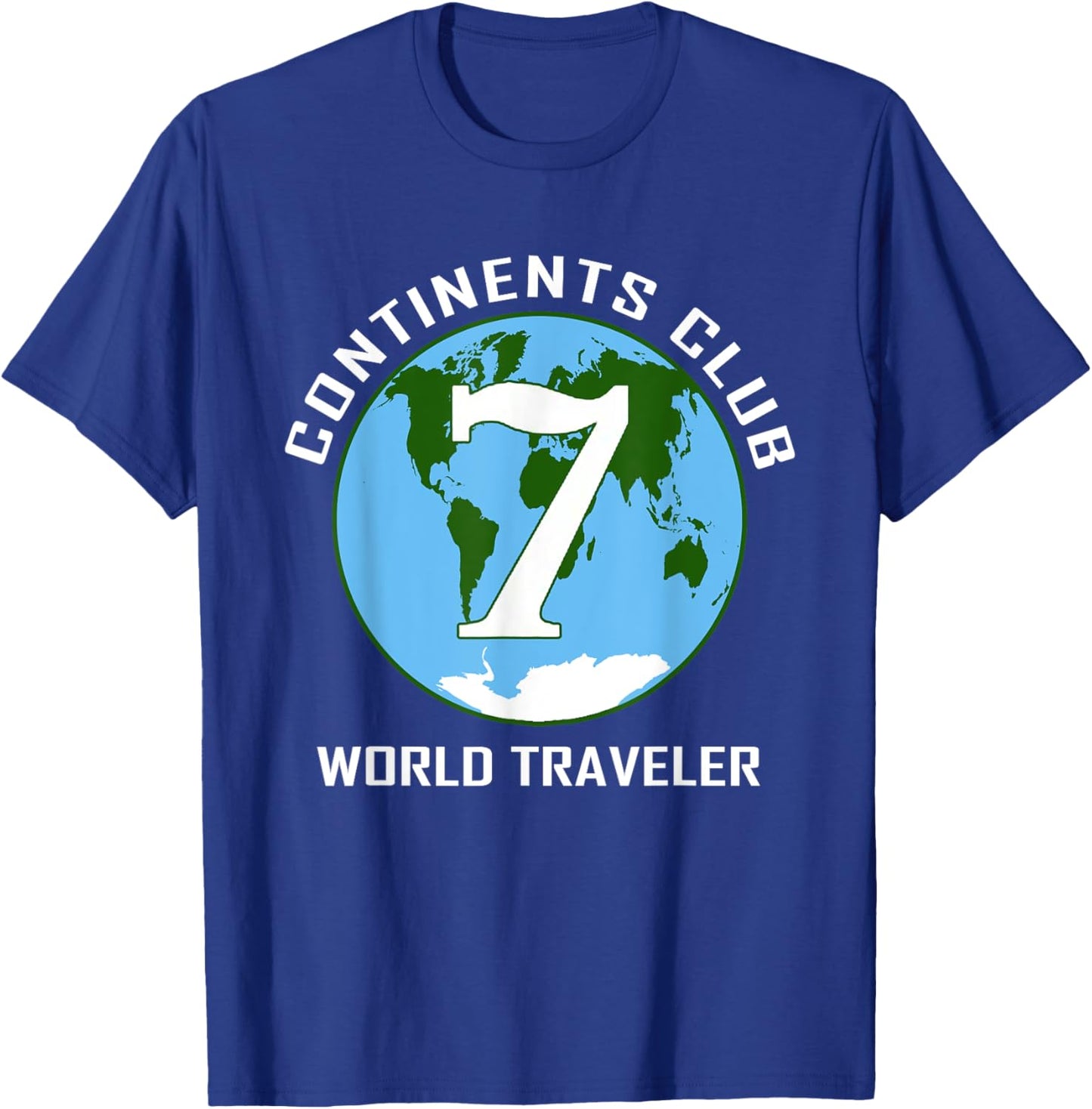 7 Continents World Traveler Club T-Shirt - T-Shirt | Royal