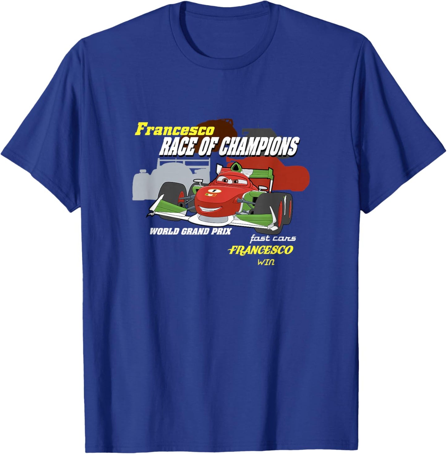 Disney Pixar Cars 2 Francesco Bernoulli Race Of Champions T-Shirt - T-Shirt | Royal