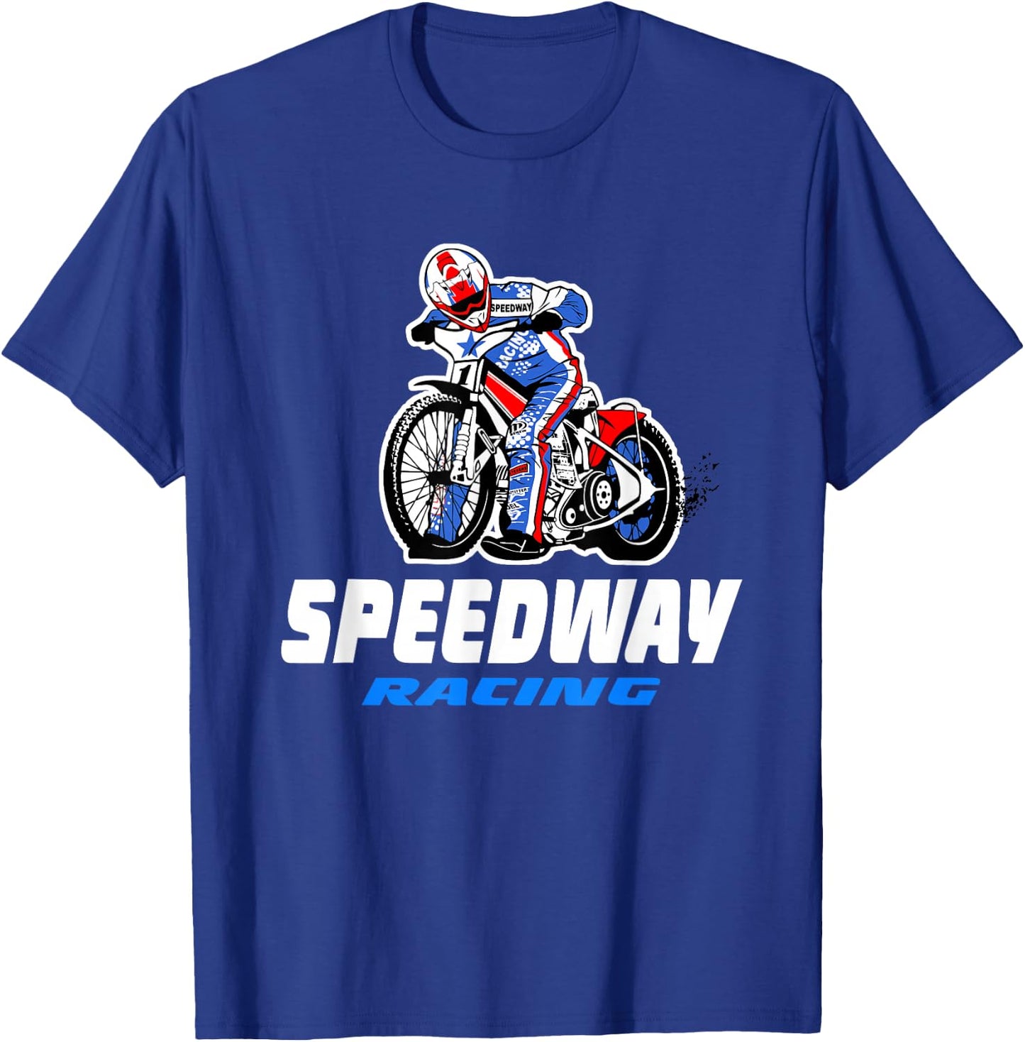 Speedway Railway Motorcycle Racing T-Shirt - T-Shirt | Royal
