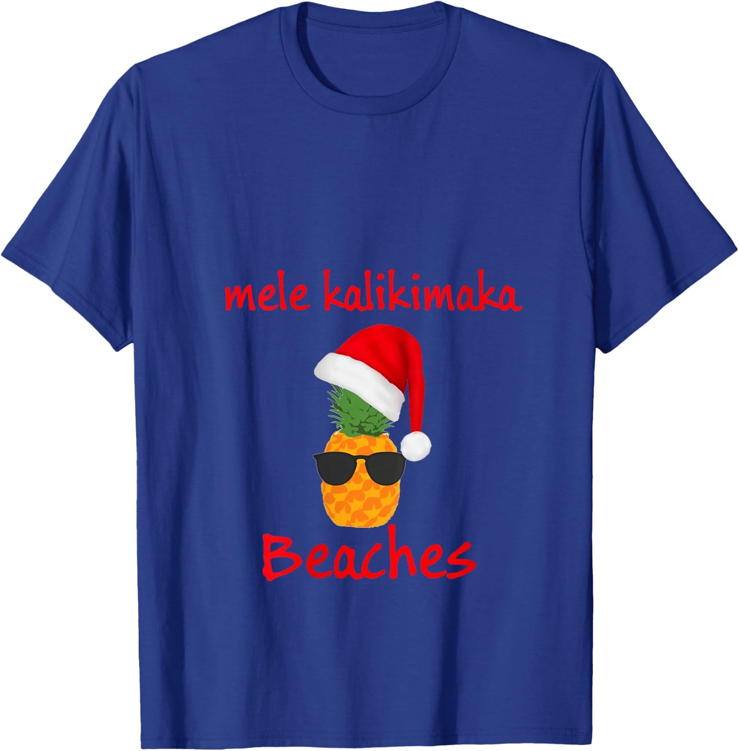 Mele Kalikimaka beaches Sunglasses Merry Hawaiian Christmas V-Neck T-Shirt - T-Shirt | Royal
