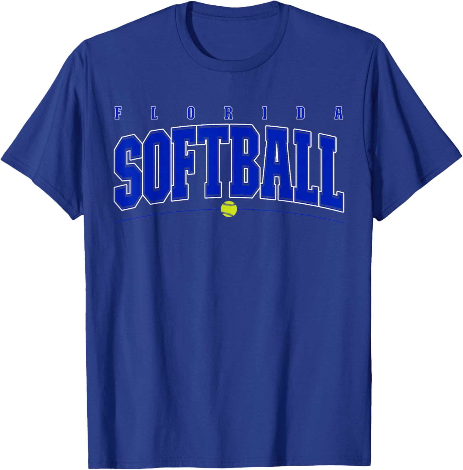 Florida Softball Vintage Kids Team Retro Softball Fan T-Shirt - T-Shirt | Royal