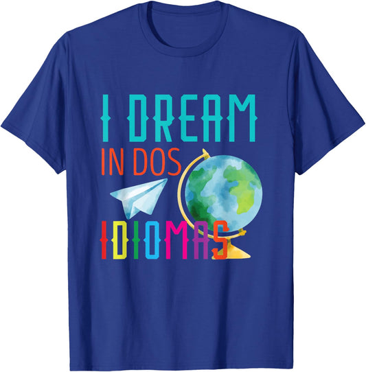 Multilingual Teacher in Dos Idiomas Linguist Language T-Shirt - T-Shirt | Royal