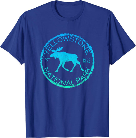 Moose Design Yellowstone National Park Souvenir Hiker's T-Shirt - T-Shirt | Royal
