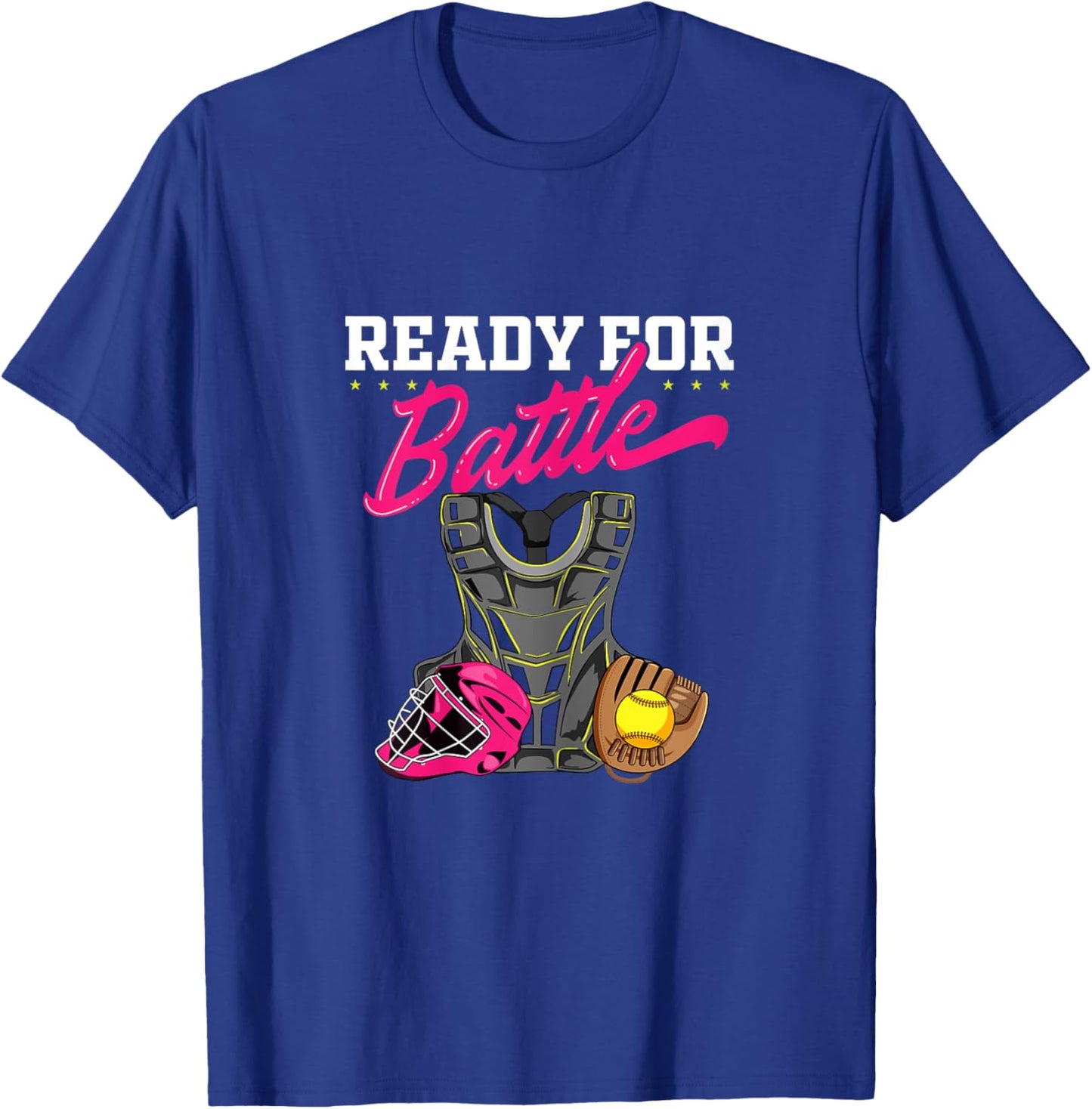 Softball Catcher Sports Design- Women Girls Softball Player T-Shirt - T-Shirt | Royal