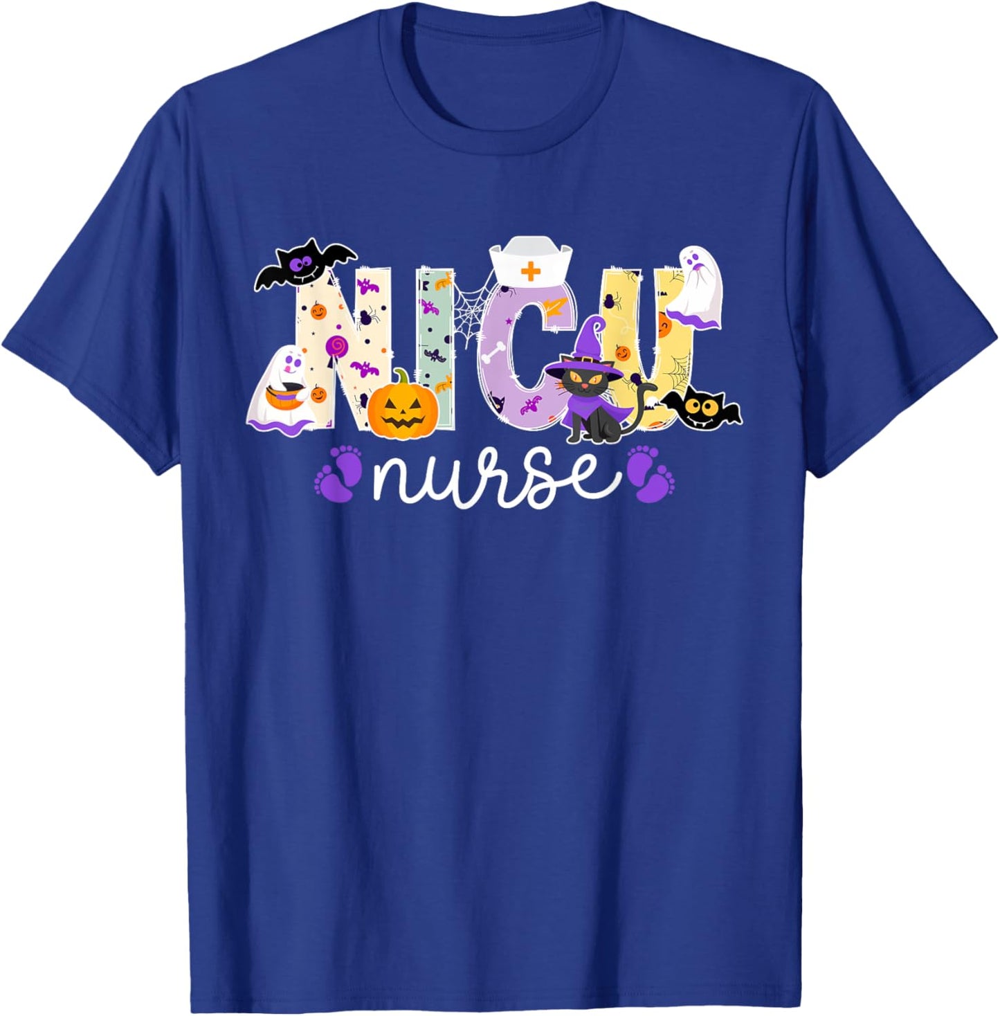 Spooky NICU Nurse Halloween Neonatal Intensive Care Unit T-Shirt - T-Shirt | Royal
