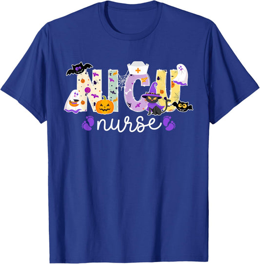 Spooky NICU Nurse Halloween Neonatal Intensive Care Unit T-Shirt - T-Shirt | Royal