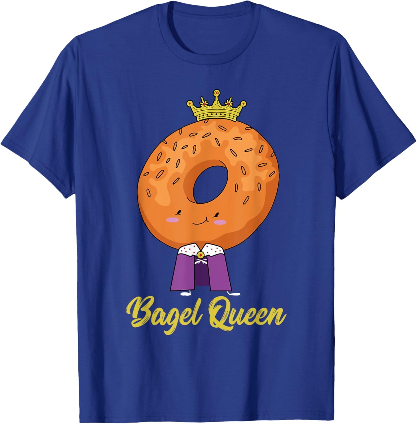 Bagel Lover Breakfast Bakery Food Funny Baking Bagel Queen T-Shirt - T-Shirt | Royal