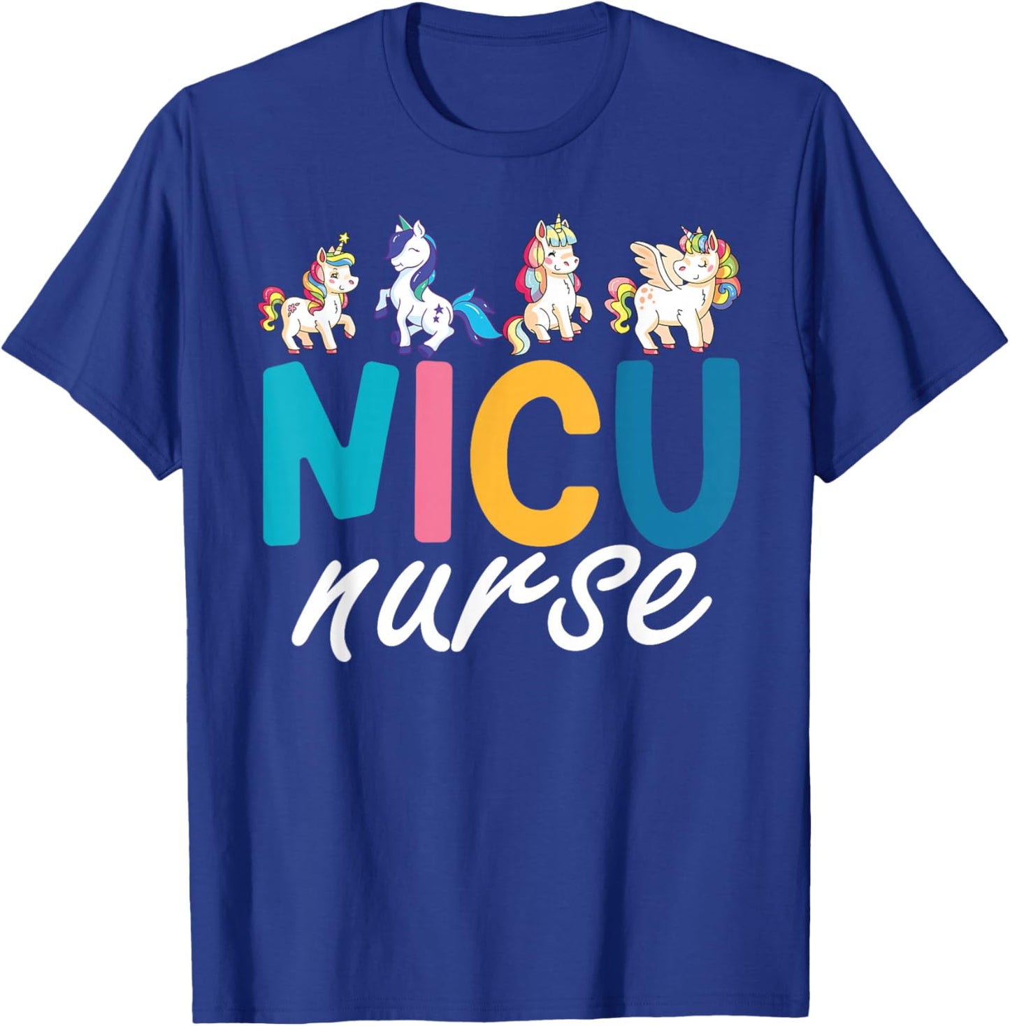 NICU Nurse Animal, Nurse Appreciation, Nicu Nurse Unicorn T-Shirt - T-Shirt | Royal